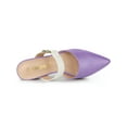 thumbnail image 4 of BLISSFUL STEP Women's Pointy Toe Block Heel Dress Mules Pumps Purple White 5, 4 of 7
