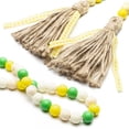 thumbnail image 5 of Haooryx Green Lemon Wooden Bead Garland with Tassels for Tiered Tray Wreath, Vintage Rustic Beaded Pendant for Home Party Decoration, 5 of 8