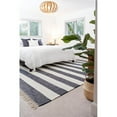 thumbnail image 1 of Unique Loom 3153113 7 x 10 ft. Striped Chindi Rag Rectangular Rug, Navy Blue, 1 of 2