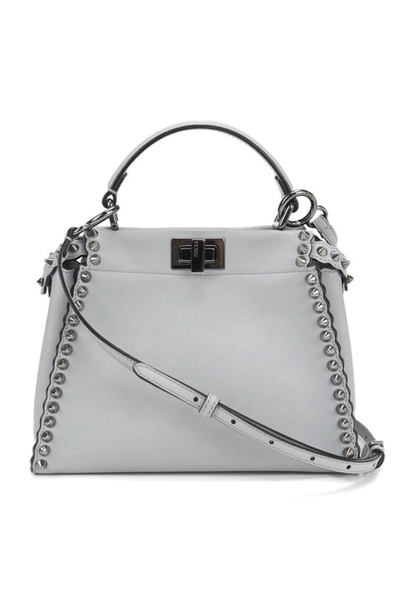 Pre-Owned FENDI handbag 8BN244 2WAY Peekaboo women's gray