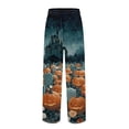 thumbnail image 3 of ASDFVBKG Halloween Themed Men's Casual Pajama Pants with Drawstring Elastic Waist, Comfortable Sleepwear Loose Fit for Lounge, Yoga, and Home Wear, Fun Print Design Blue XL, 3 of 5