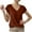 A-Brown, variant on ZQUUVOU Women's Solid Color V-Neck Five-Point Sleeve Casual Shirt Top A-White