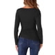thumbnail image 3 of INSPIRE CHIC Blusa de Cuello Redondo para Mujer con Botones, Estiramiento, Fruncido y Cuerda, 3 of 5