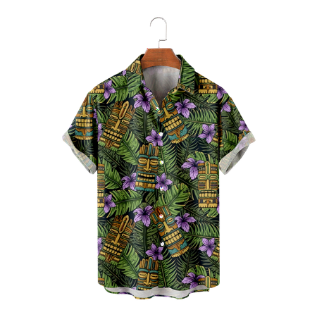 

MLFU Mens Kids Button Up Shirts Short Sleeve Casual Stylish Fashion Shirts Funky Polo Shirts Plus Size Men