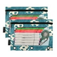 thumbnail image 2 of 2 Pack Pencil Bag 9.84x6.1 Inch 3-Ring Page Turning Folder Zipper Pencil Case Pencil Bag Page Turning File BagWhite Football, 2 of 6