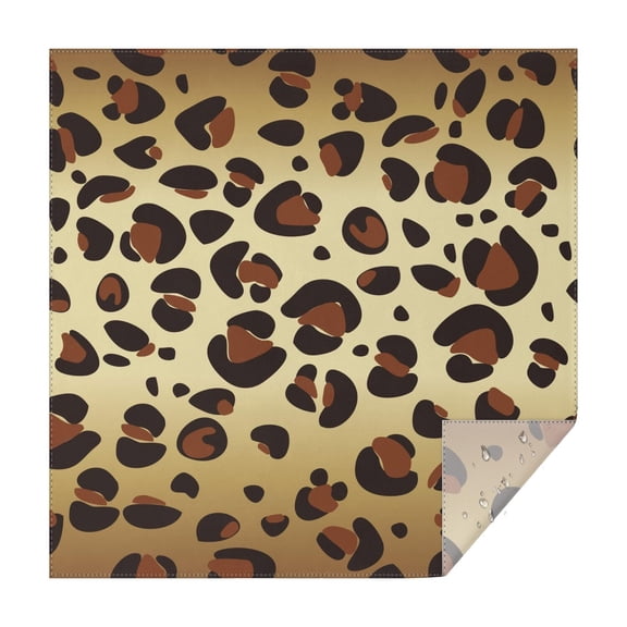 Gold and Brown Of Leopard Print Square Tablecloth,Waterproof Square Table Cover,Wipeable Spillproof Washable Table Cover for Home Kitchen Party Decor 42"X42"(107x107cm)