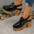 thumbnail image 4 of QQAMB Women Shoes T Strap Mary Jane Chunky Heel Platform Oxford Shoes Block Heel, 4 of 8