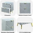 thumbnail image 2 of High Gloss Gray Night Stand with 2 Drawers | Ideal for Bedroom Storage | Metal Legs and MDF | Resolves Storage Limitations, 2 of 5