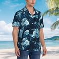 thumbnail image 5 of Daiia Ink Rose Hawaiian Shirt for Men Gentle Cotton Regular Short Sleeve Casual-Large, 5 of 9