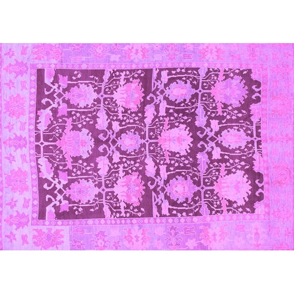 Ahgly Company Indoor Rectangle Abstract Purple Modern Area Rugs, 3' x 5'