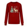 thumbnail image 6 of Women's Christmas Dairy Cow Graphic Sweatshirt - Cute Xmas Lights Santa Hat Pullover, Cotton Blend Ugly Christmas Pajama Style Top, 6 of 6