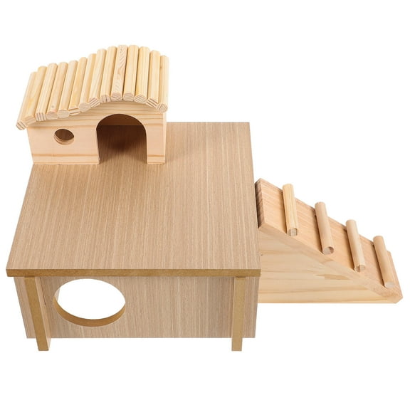 EXHUMKY Hamster Hideout House Wooden Khaki 1 Set 7.9x3.9in