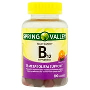 Spring Valley Vitamin B12 Adult Gummies, 500 mcg, 100 Ct