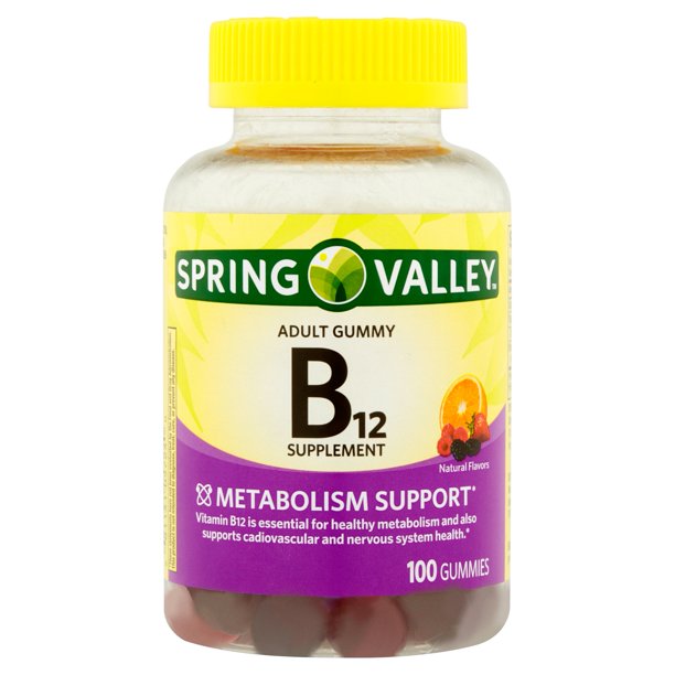 Spring Valley Vitamin B12 Adult Gummies, 500 mcg, 100 Ct - Walmart.com - Walmart.com
