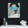 thumbnail image 5 of Nawypu  Canvas Wall Art for Bathroom Decor Modern Elegant Woman Black White Teal Blue Prints Ready to Hang, 5 of 5