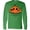 Kelly Green, variant on Never too old for Halloween Pumpkin Long Sleeve T-Shirt