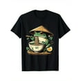 thumbnail image 2 of Kawaii Frog Eating Ramen T-Shirt – Cute Neko Japanese Noodles Anime Lovers Graphic for Men, Black Cotton Shirt Tee For Adult, Men, Women, Teen, Teenager, Adolescent, Youth, 2 of 6