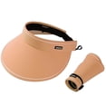 thumbnail image 3 of Women's Wide Brim Sun Visor Hat, UPF 80+, Packable Ponytail Summer Beach Hat/Orange, 3 of 8