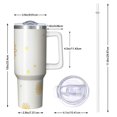 thumbnail image 2 of 40oz Tumbler with Handle and Straw, Vacuum Insulated Stainless Steel Travel Mug, Fits Car Cup Holder, Daisy Floral Print, 2 of 6