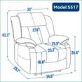 thumbnail image 4 of Recliners Power Lift Chair, 350 LBS Capacity Chenille with Massage & Heat, USB/Type-C Ports, Stainless Steel Cup Holders | Beige, 4 of 14