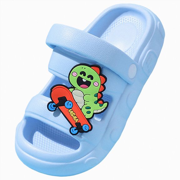 Ccpelsie Boys and Girls Slippers for Kids – Non-Slip Summer Slippers Lightweight Beach, Pool, and Indoor Shower Sandals(Sky Blue,1)