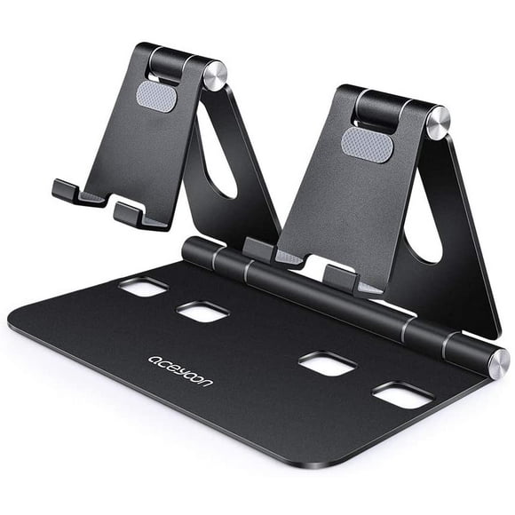 Cell Phone Stand Tablet Stand Adjustable Universal Aluminum Metal Foldable Desk Stand Holder Compatible for 4-13inch Devices, for Pad, Galaxy S20/S8/S10/S9, Google Pixel 4a/5, etc