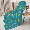 thumbnail image 3 of Rateoe Cute Shark Turtle Pattern Flannel Throw Blanket, Ultra-soft Blanket for Bed, Couch, Car, Hypoallergenic Anti-pilling blanket-80"x60"(Vertical), 3 of 6