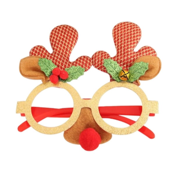 Toystoory Gafas de Navidad Marco Festival Navidad Vacaciones Hogar Comedor Bar Hotel Café Decoración Foto Prop Anteojos Ornamento Niños Kits de decoración para fiestas campana roja Toystoory HA069936-02