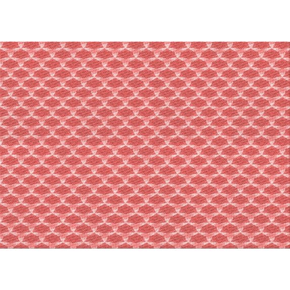 Ahgly Company Machine Washable Indoor Rectangle Transitional Light Coral Pink Area Rugs, 7' x 9'