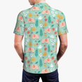 thumbnail image 4 of Daiia Elephant and Flowers Pattern Men’s Polo Shirts,Solid Deck Shirt,Classic Fit, Breathable Cotton Polo for Casual and Sport Wear-Medium, 4 of 9
