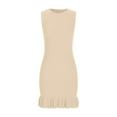 thumbnail image 4 of ibuvkizy Summer Dresses for Women Plus Size,Women's Sexy Slimming Sleeveless A-line Ruffled Knit Dress Round Neck Knee Length Dress,Holiday Party Beach Dress,Gifts for Women, 4 of 5