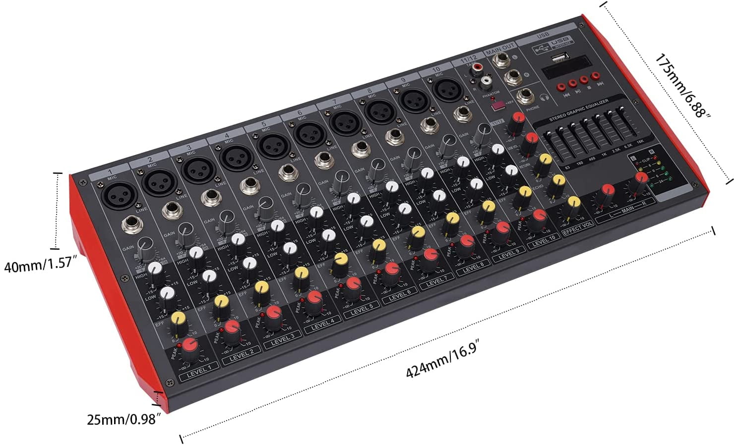 Unity Periodic Unnecessary TFCFL 12 Channel Audio Mixer with Sound Card and Built-in 48V Phantom Power  for PC Recording Singing Webcast Party - Walmart.com