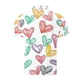 thumbnail image 4 of Handshe Men's Heart Print Button-Up Shirt, Casual Comfort Fit for Daily Wear and Valentine's Day Gifts, 4 of 5