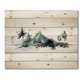 thumbnail image 3 of Designart 'Minimalistic Fir Forest and Winter Mountains II' Modern Print on Natural Pine Wood, 3 of 5