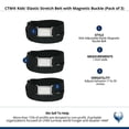 thumbnail image 3 of CTM Kids' Elastic Stretch Belt with Magnetic Buckle (Pack of 3), 3 of 3