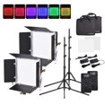 thumbnail image 1 of Andoer W480RGB 2PCS Luz de fotografía bicolor 40W Panel de luz LED 480pcs Cuentas LED 2500-9000K Regulable 20 Efectos de iluminación especiales Serie DC / NP Alimentado por batería con pantalla LCD Co, 1 of 8