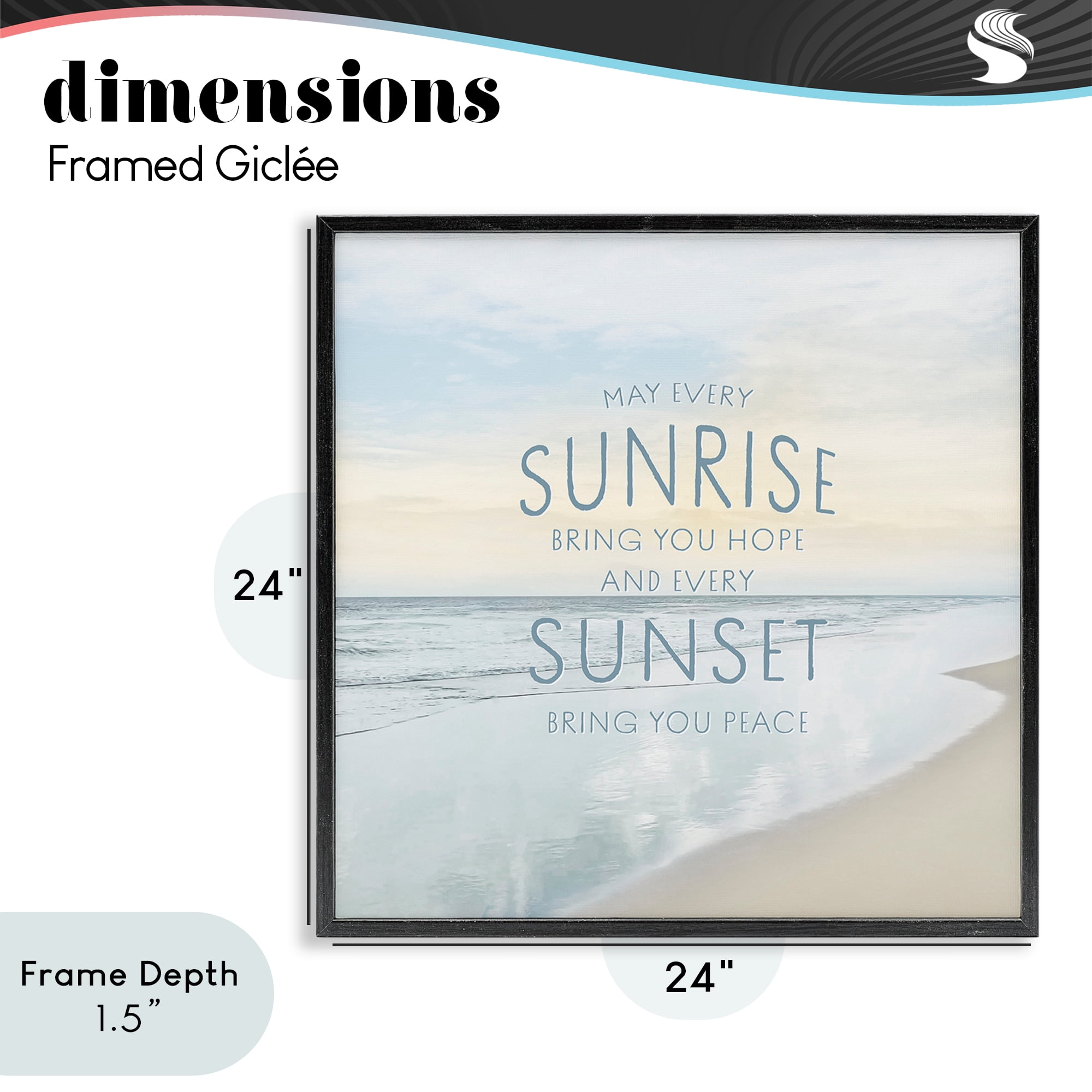Stupell Industries Sunrise & Sunset Statement Black Framed Giclee Art, design by Natalie Carpentieri