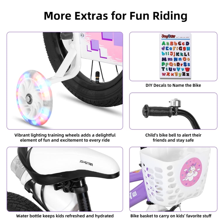 Joystar Kids Bike, 12-20 inch, Adjustable Seat, Flash Training