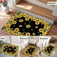 thumbnail image 6 of Bathroom Rugs 2x3 Ft, Sunflower Black Non Slip Area Rugs for Kitchen Bedroom Entryway, Watercolor Floral Vintage Farmhouse Washable Carpet Runner Rug Floor Mats for Bedroom Home Decor, 6 of 9
