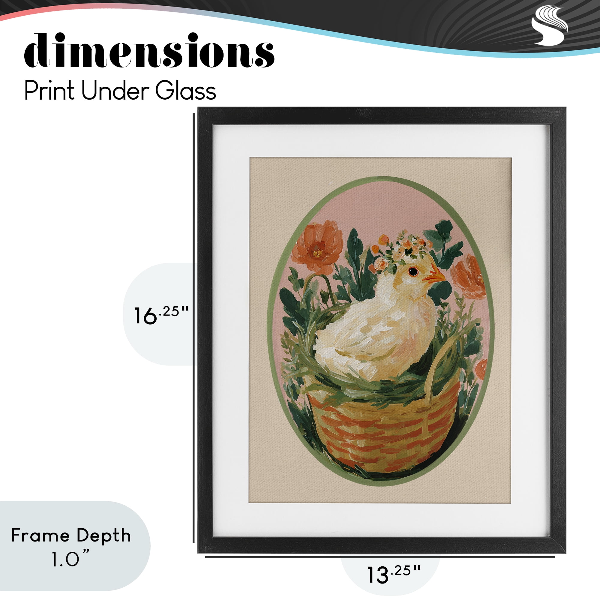 Stupell Industries Bloom Nest Chick Black Framed Print Under Glass, design by Yen