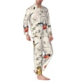 thumbnail image 2 of Fotbe Little Birds Pijama de Hombre con Estampado de Manga Larga, Conjunto de 2 Piezas, Ropa de Dormir Suave y Cómoda con Bolsillos-Small, 2 of 7