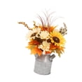 thumbnail image 3 of Flor artificial de otoño con jarrón, jarrón de jarra, arreglo floral de cosecha, flor de otoño falsa en cubo de hierro para boda en balcón Estilo A, 3 of 5