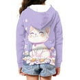 thumbnail image 4 of chaqlin Cat Hoodies for Teen Girls Trendy Y2K Zip Up Hoodie Flower Long Sleeve Hooded Sweatshirts Kids School Jacket with Pocket Fall Winter Clothes, 4 of 7