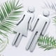 thumbnail image 4 of 1 Pair Toilet WC Sticker Removable 3D Mirror Vinyl Art Wall Sticker Men Women Wall Art Stickers for Bar School (Silver), 4 of 4