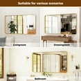 thumbnail image 6 of BEAUTYPEAK Bathroom Mirror 30x48 inch, Modern Round Corner Vanity Wall Mirror，Gold, 6 of 7