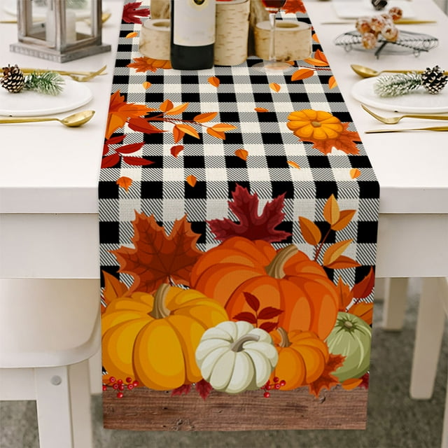 Centres de Table de l'Action de Grâce Chemin de Table de l'Action de Grâce Feuille d'Érable Déco de Mariage Nappe pour Table à Manger