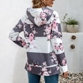 thumbnail image 4 of Sudadera Con Capucha Para Mujer, Forro Polar, Cómoda, Con Rayas De Colores, Manga Larga, Bolsillos Grandes, Fibra De Poliéster Para Ir De Compras ANGGREK  Otros, 4 of 6