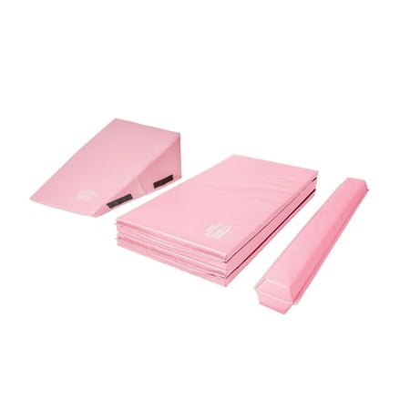 FlooringInc Gymnastics Kits Pink - Wedge Mat Ramp Great for Exercise, Aerobics, and
