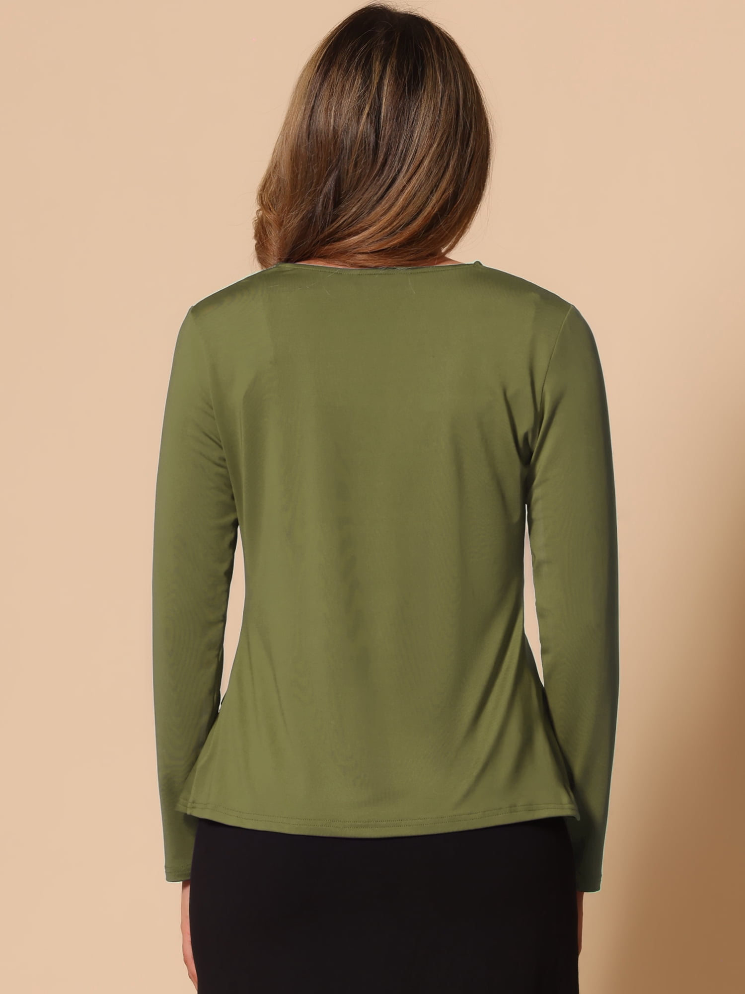 DARING DIVA Women's Tie Front Ruffled Hem Crop Knit Cardigan XL Olive Green