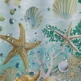 thumbnail image 5 of Creowell  Nautical Coastal Shower Curtain Beach Seashell Starfish Marine Life Bathroom Shower Curtains for Bathtub Ocean Shell Coral Waterproof Polyester Fabric Shower Curtain with Hooks White, 5 of 7